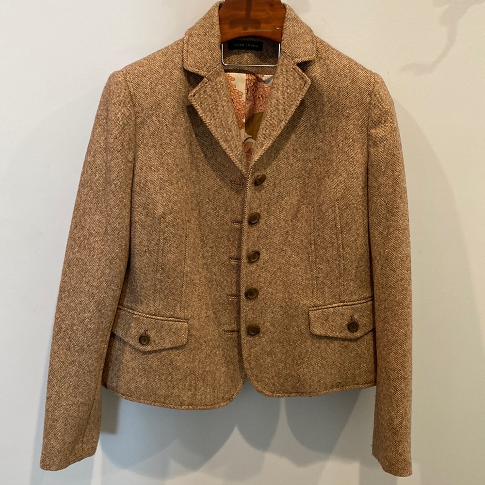 Valerie Stevens Brown Tweed Blazer